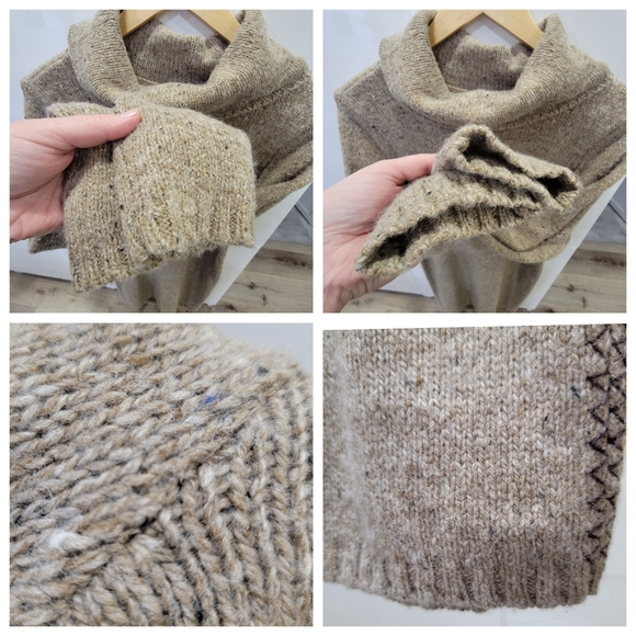 Lauren Ralph Lauren Knit Sweater Dress Brown Donegal Tweed Wool Blend Women’s L - Picture 12 of 17